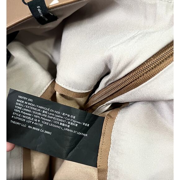 Theory Yoke Legging in Leather Sz 00 - Picture 8 of 8